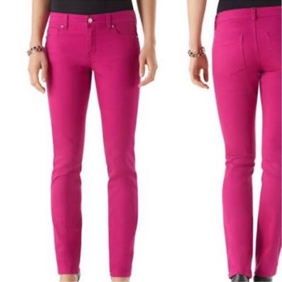 White House Black Market Denim - White House Black Market Magenta Slim Ankle Pants